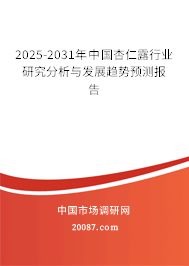2025-2031年中国杏仁露行业研究分析与发展趋势预测报告 2025-2031年中国杏仁露行业研究分析与发展趋势预测报告