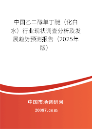 中国乙二醇单丁醚（化白水）行业现状调查分析及发展趋势预测报告（2025年版）