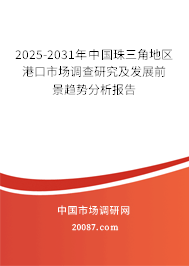 2025-2031年中国珠三角地区港口市场调查研究及发展前景趋势分析报告