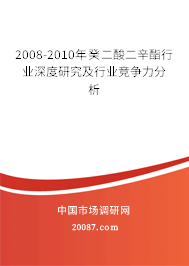 2008-2010年癸二酸二辛酯行业深度研究及行业竞争力分析 2008-2010年癸二酸二辛酯行业深度研究及行业竞争力分析