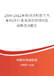 2009-2012年新经济形势下汽车4S店行业发展前景预测及战略咨询报告 2009-2012年新经济形势下汽车4S店行业发展前景预测及战略咨询报告