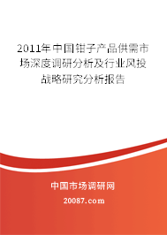 2011年中国钳子产品供需市场深度调研分析及行业风投战略研究分析报告