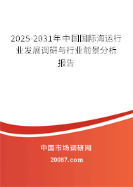 2025-2031年中国国际海运行业发展调研与行业前景分析报告 2025-2031年中国国际海运行业发展调研与行业前景分析报告
