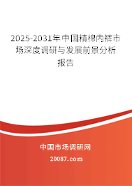 2025-2031年中国精棉内裤市场深度调研与发展前景分析报告