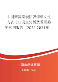中国聚氨酯慢回弹海绵女性内衣行业调查分析及发展趋势预测报告（2025-2031年）