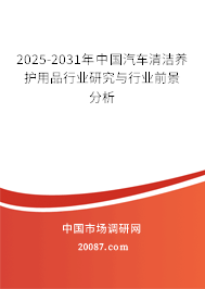 2025-2031年中国汽车清洁养护用品行业研究与行业前景分析
