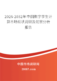 2026-2032年中国数字孪生计算市场现状调研及前景分析报告 2026-2032年中国数字孪生计算市场现状调研及前景分析报告