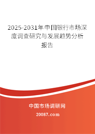 2025-2031年中国银行市场深度调查研究与发展趋势分析报告