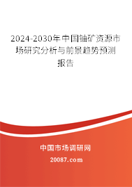2024-2030年中国铀矿资源市场研究分析与前景趋势预测报告 2024-2030年中国铀矿资源市场研究分析与前景趋势预测报告