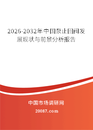 2026-2032年中国泵止回阀发展现状与前景分析报告