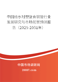 中国给水衬塑复合钢管行业发展研究与市场前景预测报告（2025-2031年）