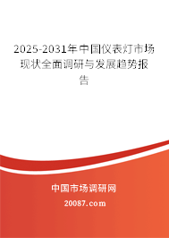 2025-2031年中国仪表灯市场现状全面调研与发展趋势报告