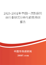 2025-2031年中国一次性保险丝行业研究分析与趋势预测报告