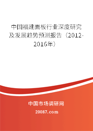 中国福建面板行业深度研究及发展趋势预测报告（2012-2016年）