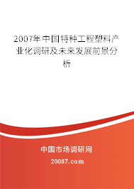 2007年中国特种工程塑料产业化调研及未来发展前景分析 2007年中国特种工程塑料产业化调研及未来发展前景分析