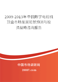 2009-2013年中国数字电视机顶盒市场发展前景预测与投资战略咨询报告