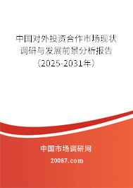 中国对外投资合作市场现状调研与发展前景分析报告(2025-2031年) 中国对外投资合作市场现状调研与发展前景分析报告(2025-2031年)