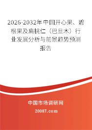 2026-2032年中国开心果、碧根果及扁桃仁（巴旦木）行业发展分析与前景趋势预测报告