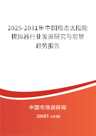 2025-2031年中国稳态太阳能模拟器行业发展研究与前景趋势报告 2025-2031年中国稳态太阳能模拟器行业发展研究与前景趋势报告