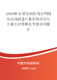2009年全球金融危机对中国电动机制造行业影响测评与企业应对策略及专家点评报告