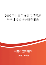 2009年中国手提袋市场预测与产业投资咨询研究报告