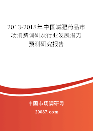 2013-2018年中国减肥药品市场消费调研及行业发展潜力预测研究报告