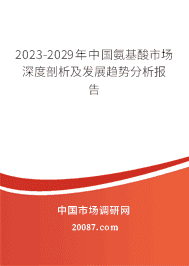 2023-2029年中国氨基酸市场深度剖析及发展趋势分析报告 2023-2029年中国氨基酸市场深度剖析及发展趋势分析报告