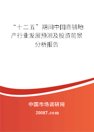 “十二五”期间中国商铺地产行业发展预测及投资前景分析报告