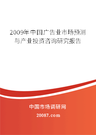 2009年中国广告业市场预测与产业投资咨询研究报告