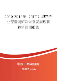 2010-2014年（加工）印花产业深度调研及未来发展现状趋势预测报告