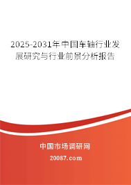 2025-2031年中国车轴行业发展研究与行业前景分析报告