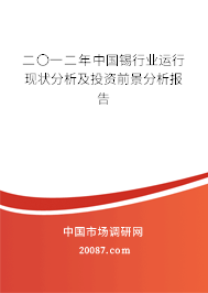 二〇一二年中国锡行业运行现状分析及投资前景分析报告