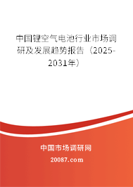 中国锂空气电池行业市场调研及发展趋势报告（2025-2031年）