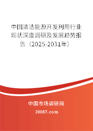 中国清洁能源开发利用行业现状深度调研及发展趋势报告（2025-2031年）