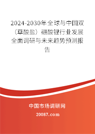 2024-2030年全球与中国双(草酸盐)硼酸锂行业发展全面调研与未来趋势预测报告 2024-2030年全球与中国双(草酸盐)硼酸锂行业发展全面调研与未来趋势预测报告