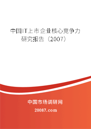 中国IT上市企业核心竞争力研究报告（2007）