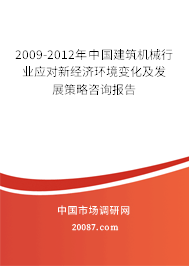 2009-2012年中国建筑机械行业应对新经济环境变化及发展策略咨询报告