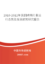 2010-2012年我国呋喃行业运行态势及发展趋势研究报告