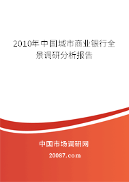 2010年中国城市商业银行全景调研分析报告