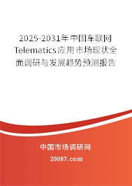 2025-2031年中国车联网Telematics应用市场现状全面调研与发展趋势预测报告