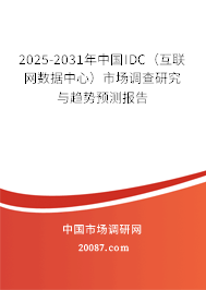 2025-2031年中国IDC(互联网数据中心)市场调查研究与趋势预测报告 2025-2031年中国IDC(互联网数据中心)市场调查研究与趋势预测报告