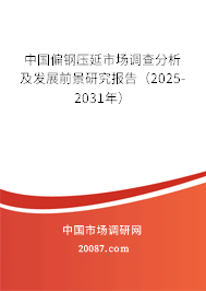 中国偏钢压延市场调查分析及发展前景研究报告（2025-2031年）