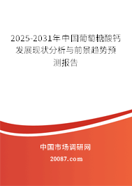 2025-2031年中国葡萄糖酸钙发展现状分析与前景趋势预测报告 2025-2031年中国葡萄糖酸钙发展现状分析与前景趋势预测报告