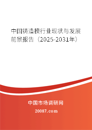 中国铸造模行业现状与发展前景报告(2025-2031年) 中国铸造模行业现状与发展前景报告(2025-2031年)