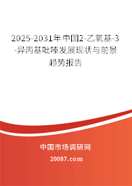 2025-2031年中国2-乙氧基-3-异丙基吡嗪发展现状与前景趋势报告