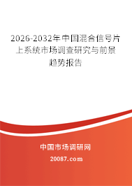 2026-2032年中国混合信号片上系统市场调查研究与前景趋势报告