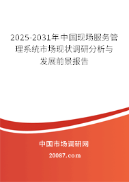 2025-2031年中国现场服务管理系统市场现状调研分析与发展前景报告