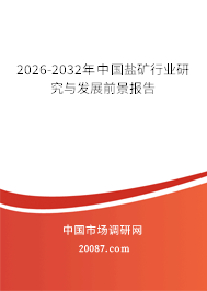 2026-2032年中国盐矿行业研究与发展前景报告