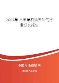 2007年上半年石油天然气行业研究报告