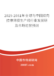 2025-2031年全球与中国双向拉伸薄膜生产线行业发展研及市场前景预测 2025-2031年全球与中国双向拉伸薄膜生产线行业发展研及市场前景预测